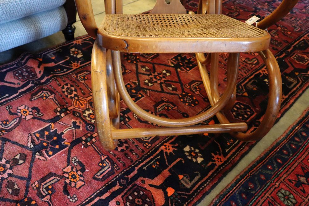 A bentwood rocking chair
